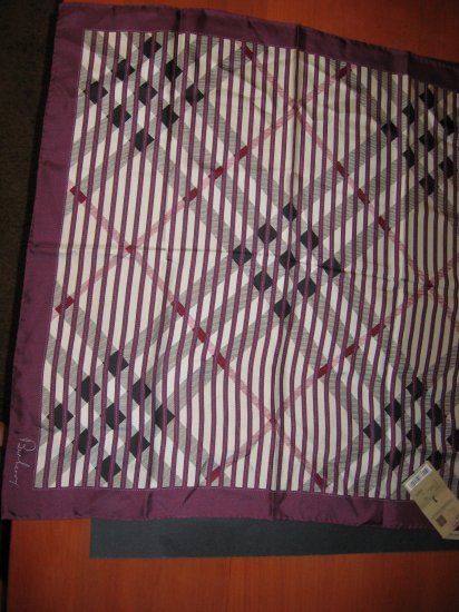 NWT Authentic Burberry 100% Silk Check Scarf