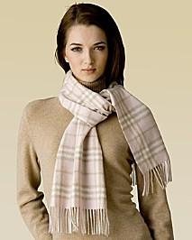 100% Auth., 100% Cashmere Burberry Check Scarf -Retails $295