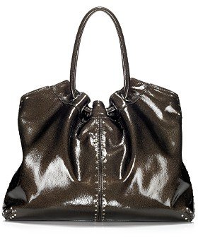 Michael Kors Large Black Patent Leather Astor Handbag