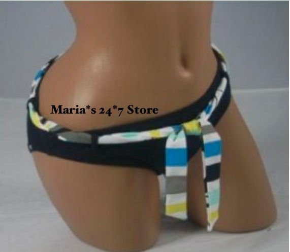 Jag Bikini Black Multi Belt Swim Suit Bottom Womens Xl