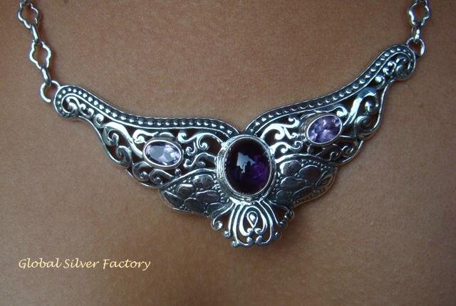 Sterling Silver & Amethyst Goddess Pendant NS-125-KT
