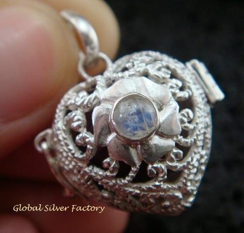 925 Silver Heart Harmony Ball Pendant HB-306-KT