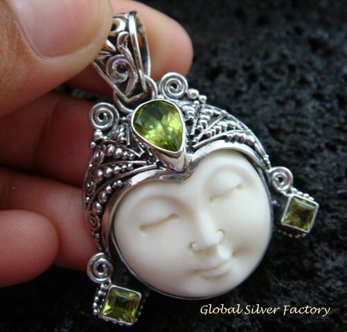 Sterling Silver Peridot Goddess Pendant GDP-973-KT
