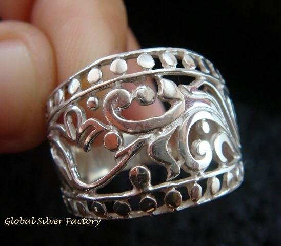 Sterling Silver Bali Ornate Design Ring SR-127-KT