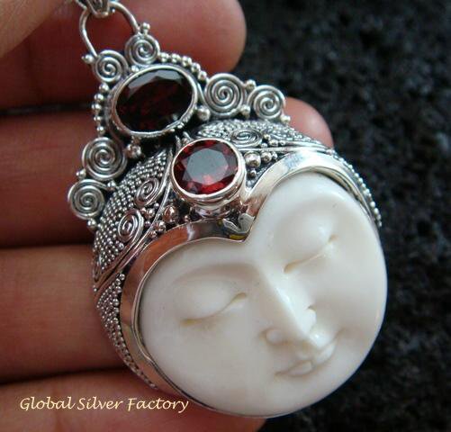 Sterling Silver & Garnet Goddess Pendant GDP-996-PS