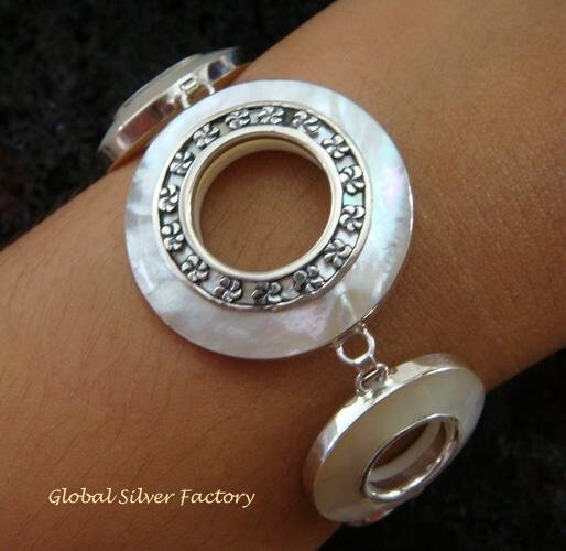 Sterling Silver MOP Designer Bracelet SBB-331-KT