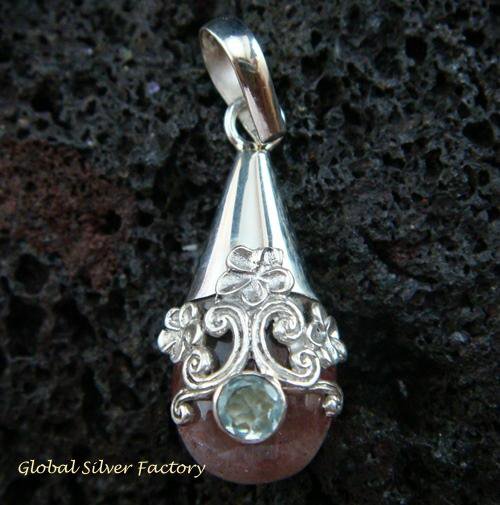 925 Silver Garden Quartz & Topaz Pendant SP-473-KT