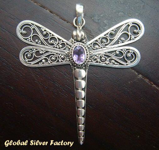 Sterling Silver Dragonfly Pendant SP-102-IKP