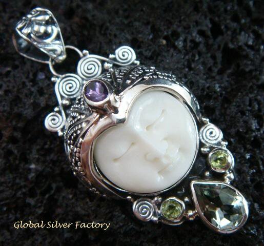 925 Silver & Multi Gems Goddess Pendant GDP-981-PS