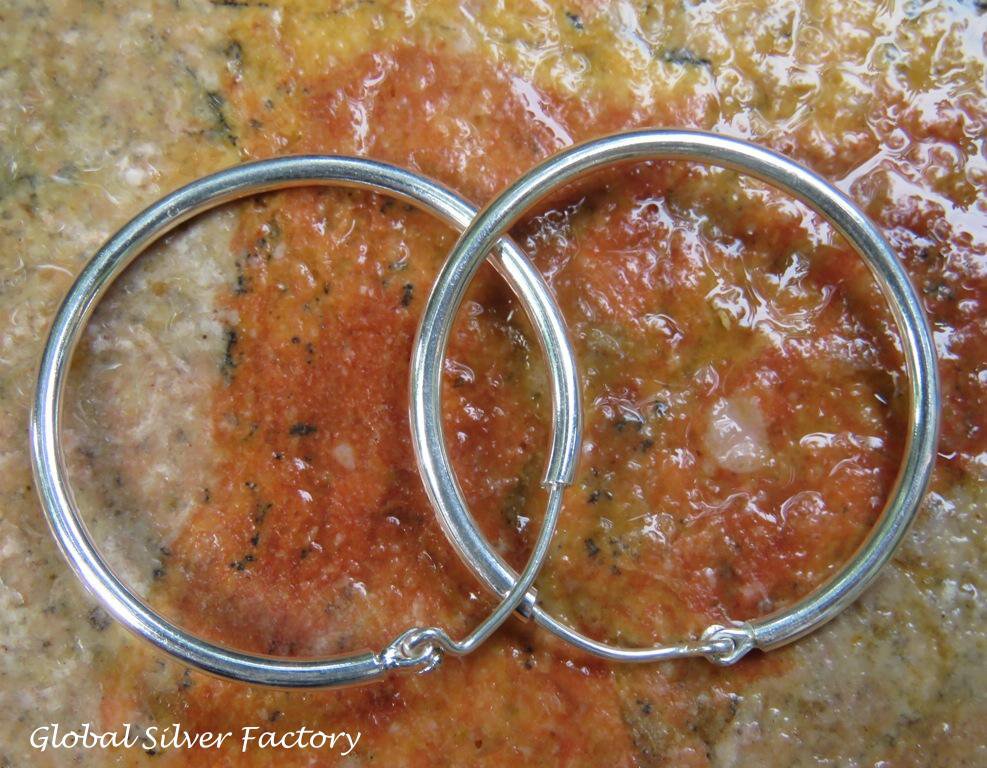 26mm Sterling Silver Hoop Earrings SE-273-KA