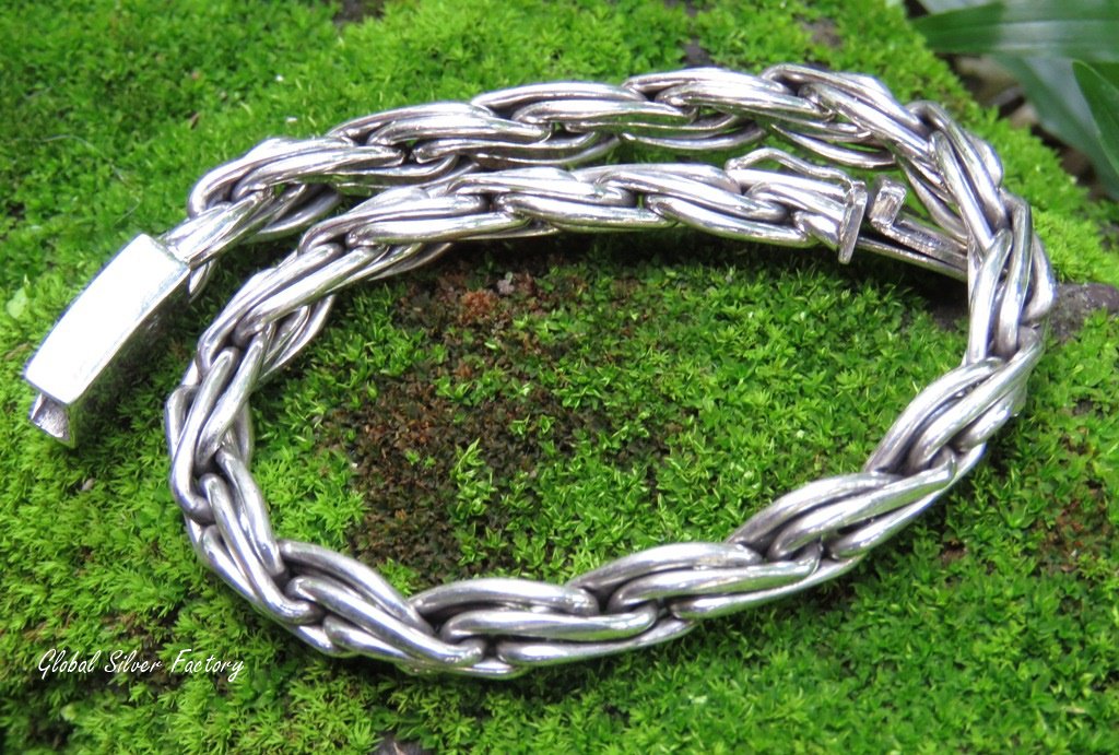Sterling Silver Woven Design Bracelet MJ-136