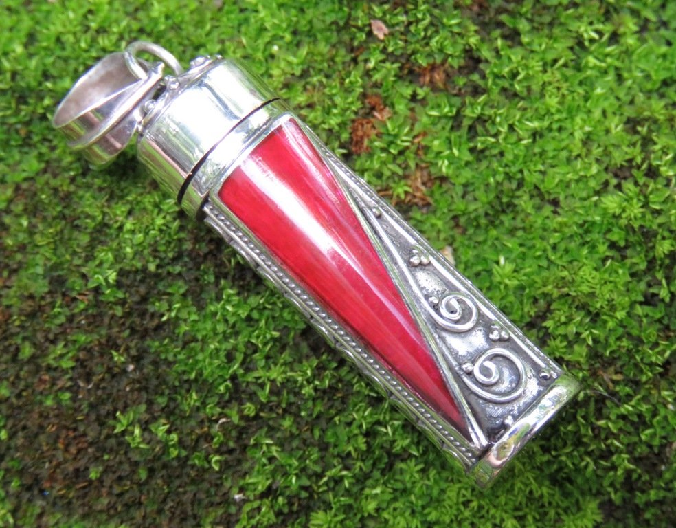 Red Coral Perfume Cremation Pendant PP-510