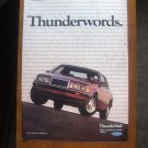 1985 Ford Thunderbird Thunderwords Have You Driven A Ford Lately Magazine Ad