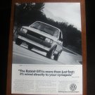 Volkswagon Rabbit Vintage Magazine Advertisement (2.99)