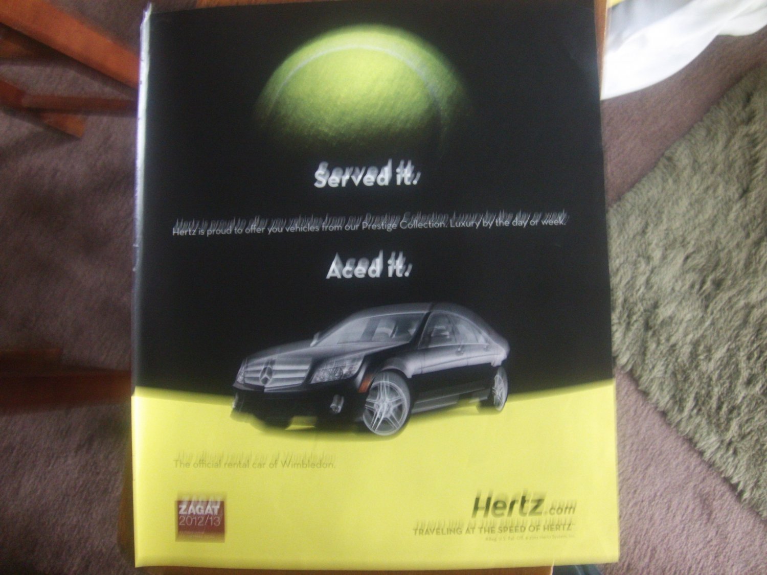 Hertz The Official Rental Car of Wimbledon Magazine Advertisement