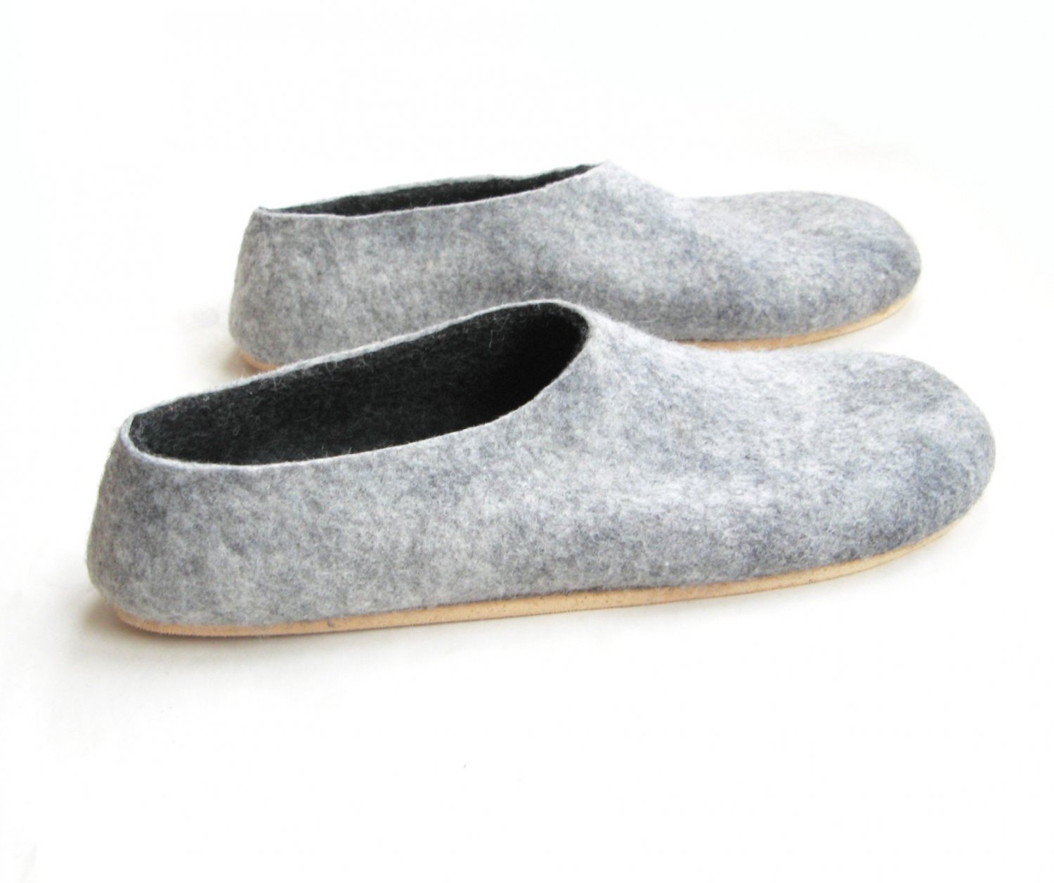Men's felt wool slip-ons Grey Gray Cork Soled. Best seller