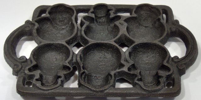 Cast Iron Snowman Cookie Mold