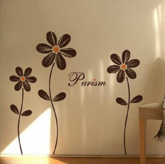 romantic flowers wall tattoo decal