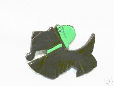 VINTAGE EAMES BAKELITE SCOTTISH TERRIER PIN 1950'S