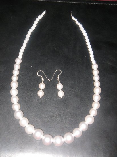 Pearl Necklace and Earrings