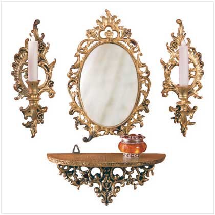 Medieval Mirror w/ shelf and candle holder