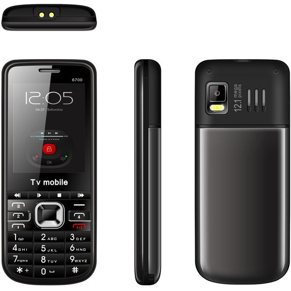 TV Mobile Phone Quad Band 4 SIM Cards 4 Standby Quad sim cell phone 2.2inch 6700