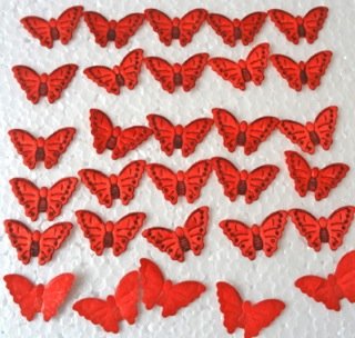 Butterfly Red Appliques 30 Pc.