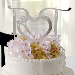 Rhinestone Monogram Letters Cake Top