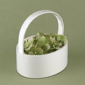 Oval Shaped Flower Girl Basket - Ivory or White