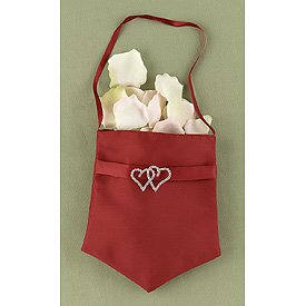 "With All My Heart" Claret Flower Satchel w/ Swarovski Crystal Hearts