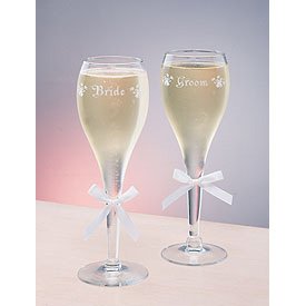 Bride and Groom Tulip Flutes