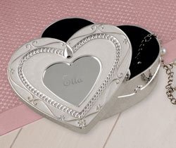 Personalized Pearl Heart Jewelry Box - Bridesmaid Gift