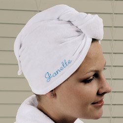 Personalized Double Absorbent Spa Embroidered Head Wrap - Bridesmaid Gift