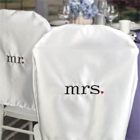 "Together at Last" Wedding Chair Covers