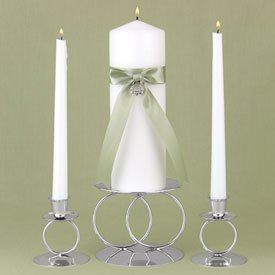 "Irish Heritage" Unity Candle Wedding Set with Claddagh Charm