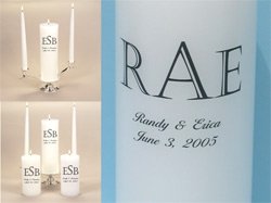 Personalized Monogram Unity Candle Wedding Set & Stand