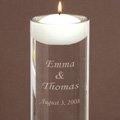 Personalized Engraved Floating Wedding Unity Candle & Vase