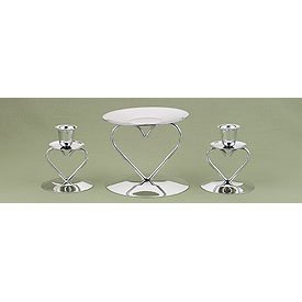 Heart Wedding Unity Candle Stands - Gold or Silver