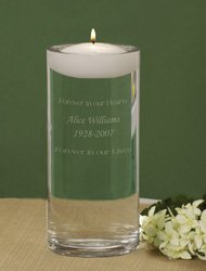 Personalized Engraved Floating Memorial Candle & Vase