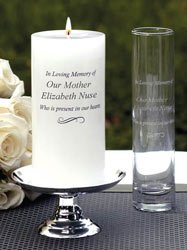 Personalized Engraved Wedding Memorial Candle Set and Budvase