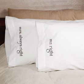 Mr & Mrs Right Pillowcases - Wedding Honeymoon Gift