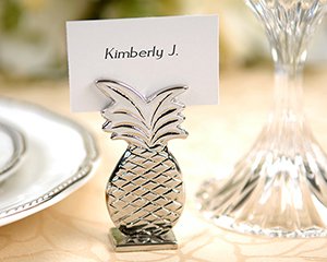 Set of 4 Silver Pineapple Wedding Reception Placecard Holders