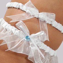Crystal Heart Garter & Tossing Garter Bridal Set