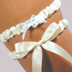 Ivory Bow Tie Adjustable Bridal Garter & Tossing Garter