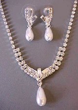 Elegance Defined Pearl Necklace and Earrings Set