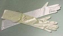 Satin Fingers Gloves - White or Ivory