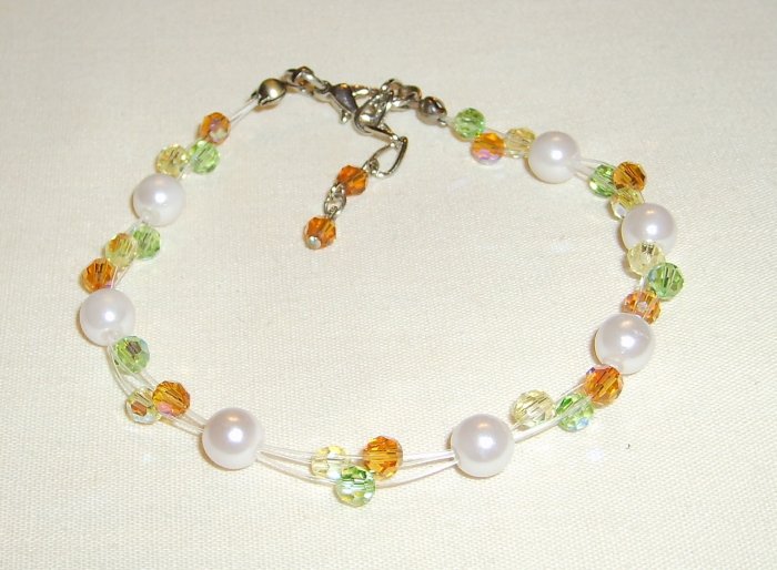 pearls & crystals bracelet