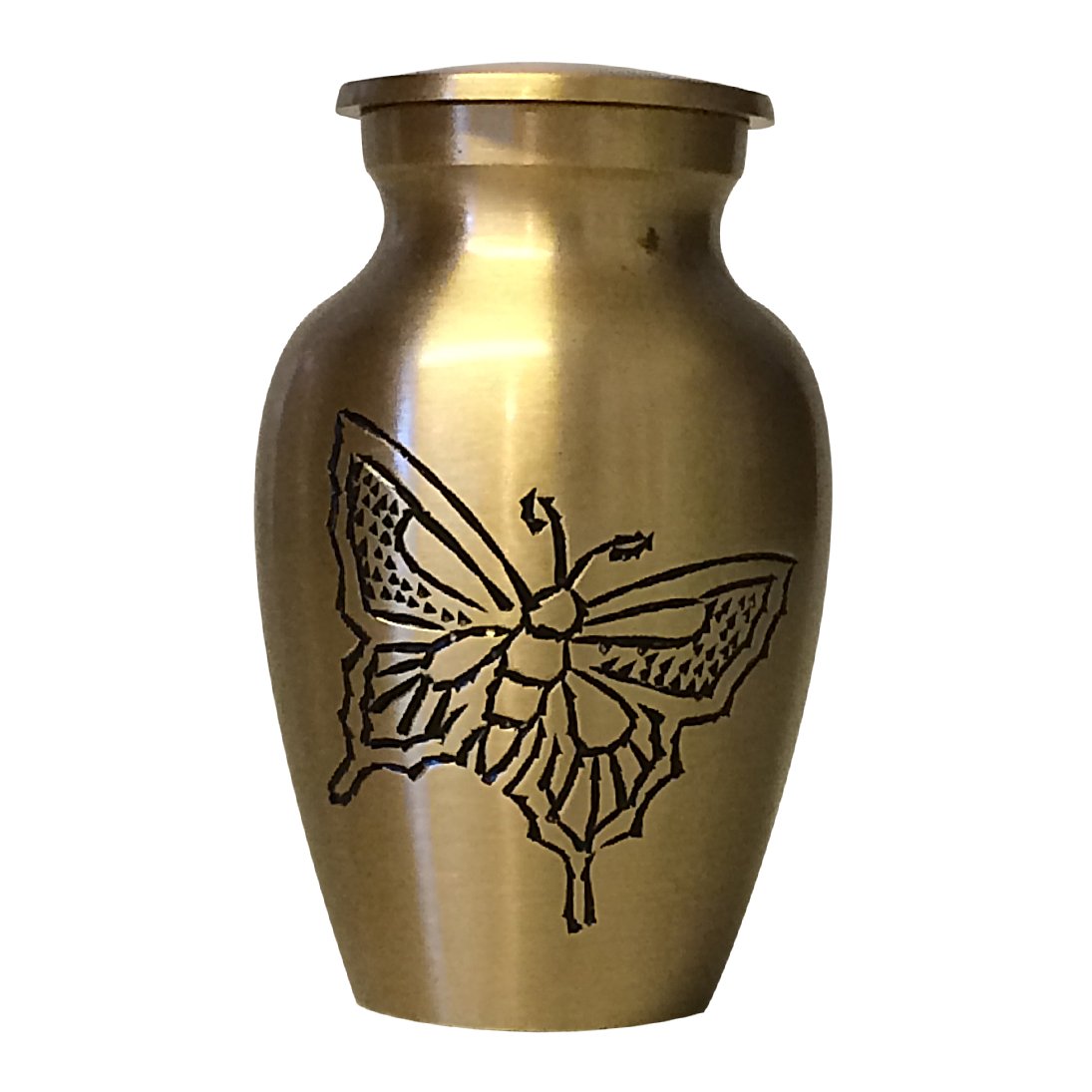Classic Gold Butterfly Small Keepsake Urn, Mini Cremation Urns for Ashes