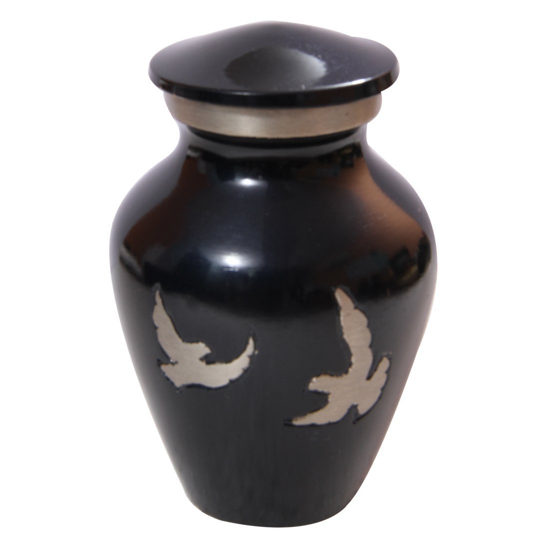 Small Soaring Doves Blue Memorial Keepsake Urn, Cremation Containers