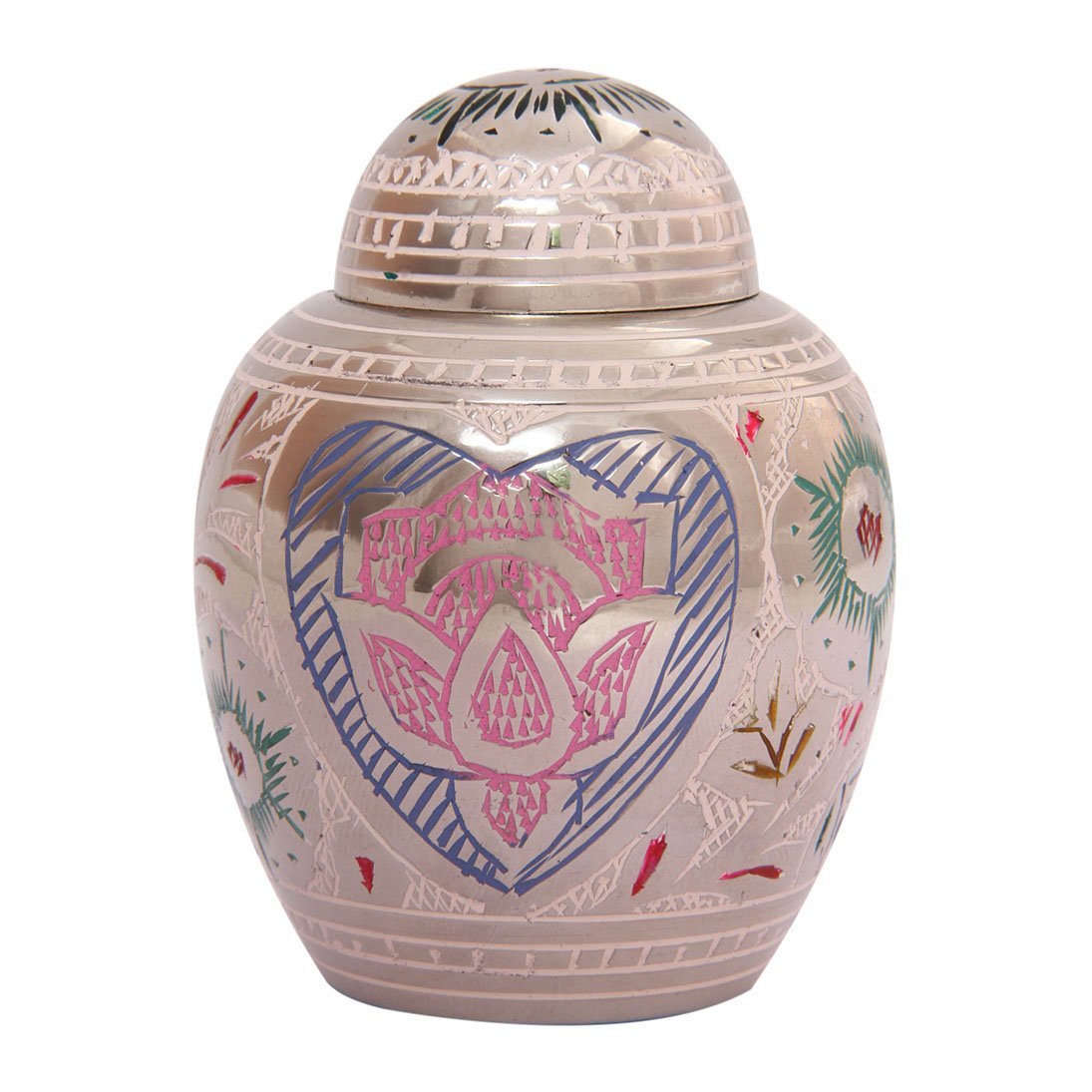 Unique Lotus Heart Mini Cremation Keepsake Urn Ashes, Memorial Keepsake 